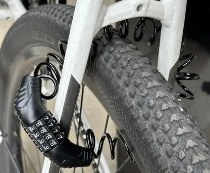 Durable Classic Helmet Lock Chain 4 Digit Password Combination Portable Scooter Bike Motorcycle Anti-theft Cable Lock