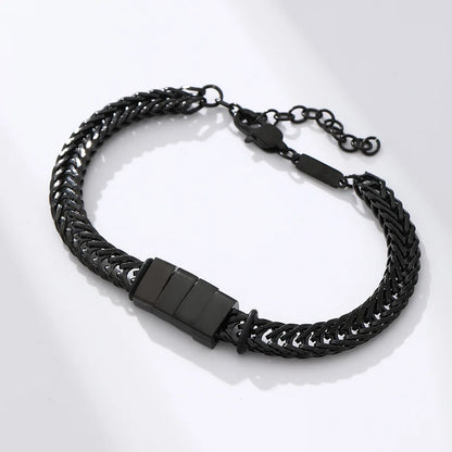 MaiLun 1pc Blank Stainless Steel Men Bracelet Engravable Beaded Men Bracelet Jewelry Gift for Father's Day
