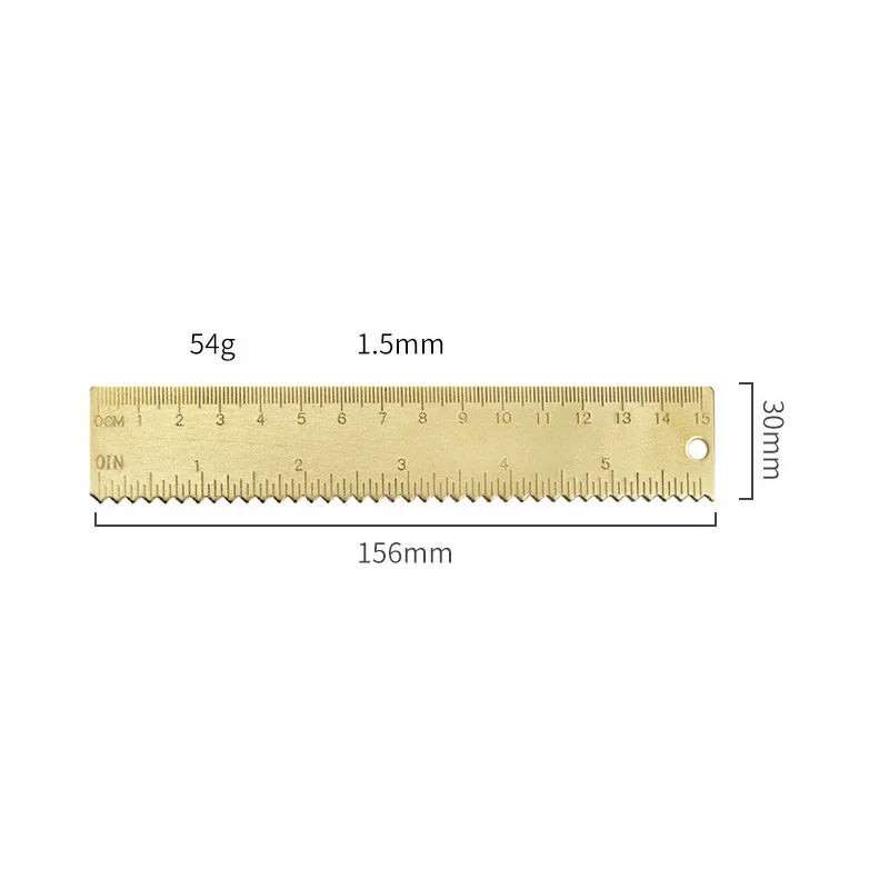 Professional Brass Drafting Set: Triangular Ruler, Protractor, French Curve, Copper Straight Edge Caliper, Vintage Drawing To