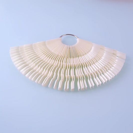 50pcs/set 150 Tips 3 Knots Nail Art Display Swatch Fan-Shaped Chart UV Gel Nail Polish Practice Color Card Palette Tool