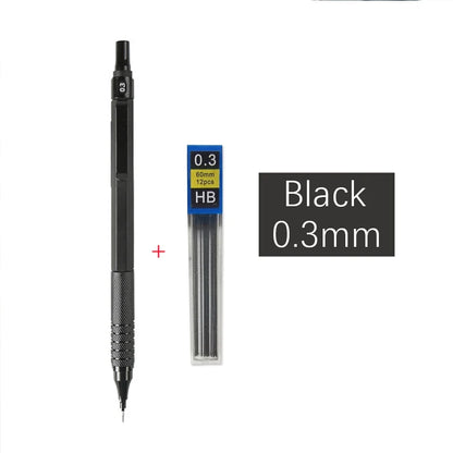 High Quality Metal Mechanical Pencils Set with Lead Refills Drafting Automatic Pencil 0.3, 0.5, 0.7, 2.0mm Pencil for Art Sup
