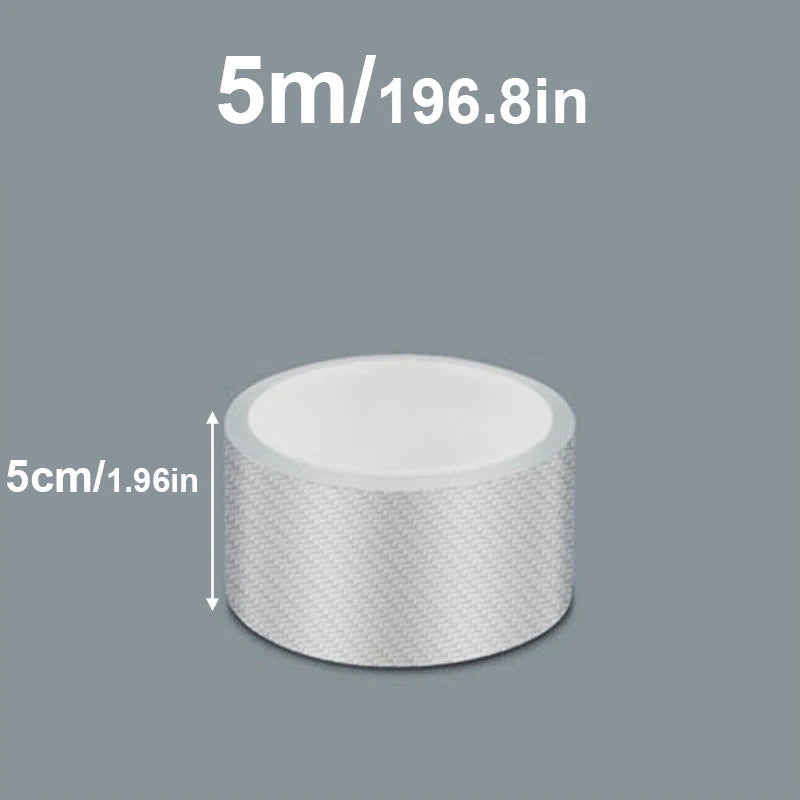 3/5/10M Transparent Carbon Fiber Car Threshold Portector Moulding Strip Trim Bumper Strip Clear Wear Surface Tapes DIY Film T