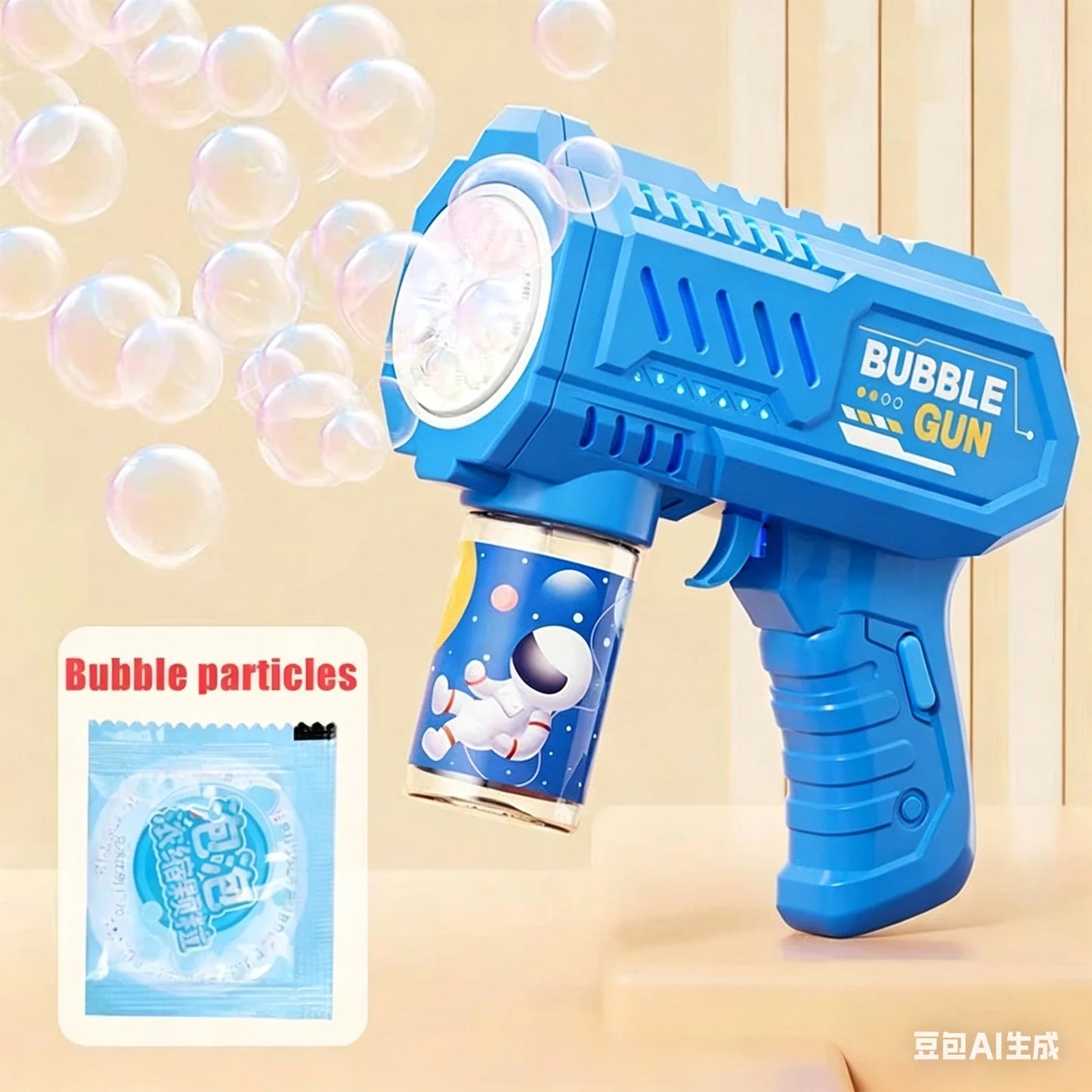 Fully Automatic Bubble Gun Rocket Bubbles Machine Automatic Blower with Bubble Liquid Toy for Kids Beach Outdoor Bubble Gifts