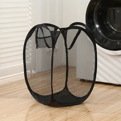Collapsible Pop-up Mesh Laundry Basket Portable Clothes Hamper for Easy Washing and Storage of Dirty Clothes Socks Toys Sundr