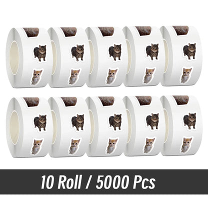 500pcs/roll Cartoon Meme Cat Stickers For School Reward Stickers Classroom Decoration Encouragement Sticker For Student Teach