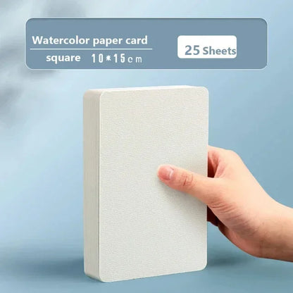 Square/Round Watercolor Paper 300g 25 Sheets Professional Water Color Paper Postcard for Painting School Supplies - 10X15CM