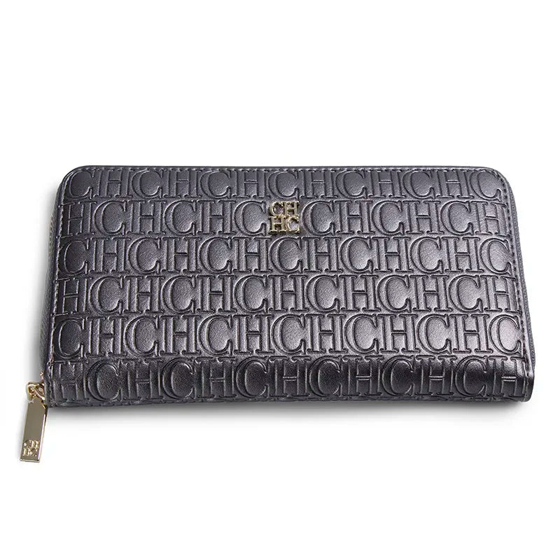 CH Fashion Classic Women's Wallet Standard Solid Color Design Letter Embossed Women's 2025 New Luxury Wallet - Silver