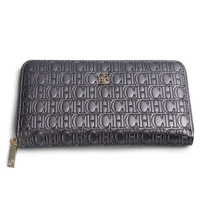 CH Fashion Classic Women's Wallet Standard Solid Color Design Letter Embossed Women's 2025 New Luxury Wallet - Silver