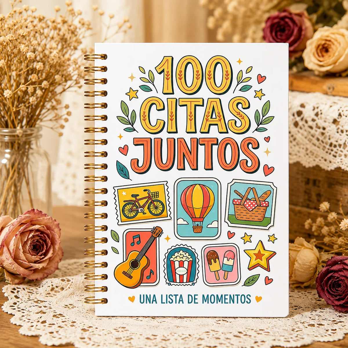 100 Dates Together Challenge Journal, Fun Date Night Ideas, Couples Bucket List and Relationship Memory Tracker