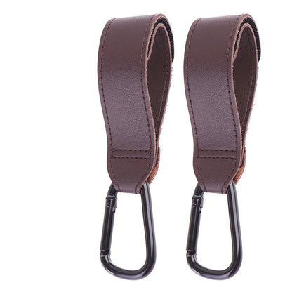 Baby Stroller Hook Fashion PU Leather Adjustable Pram Hook Cart Organizer Diaper Bag Hanger Children Boy Girl Travel Accessor