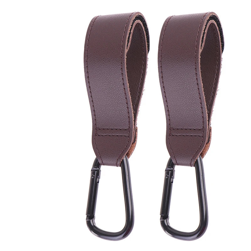Baby Stroller Hook Fashion PU Leather Adjustable Pram Hook Cart Organizer Diaper Bag Hanger Children Boy Girl Travel Accessor