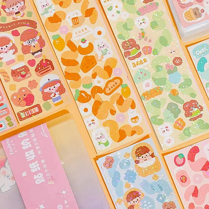 20-200 PCS Goo Card Cute Stickers Kawaii Cartoon Laser Sticker No repeat for Diary DIY School Students Decoration Stationery