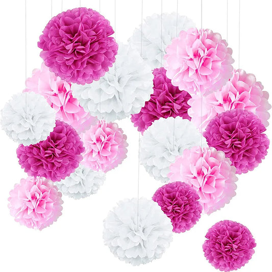 5pcs Wedding Decorative Paper Pompoms Pom Poms Flower Ball Party Home Decor Tissue Baby Shower Birthday Christmas DIY Decorat