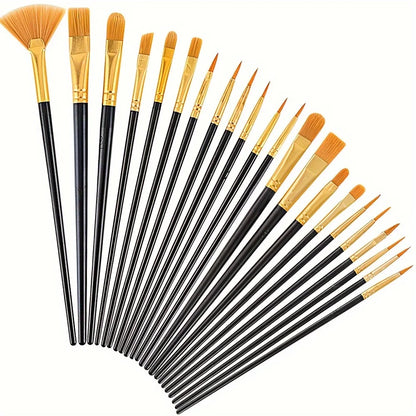 22/12/10 pcs Brush Set Plastic brush for acrylic, watercolor, oil painting for canvas, fabric and paper crafts painting suppl