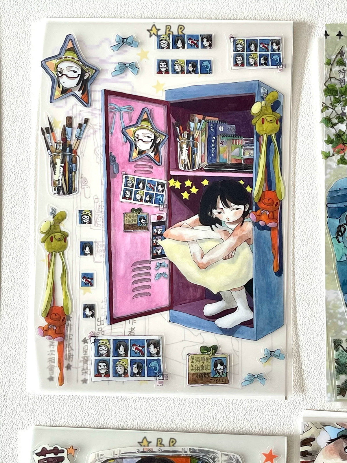 Exquisite Hand-Drawn Dreamcore Stickers Retro Comic Character Design, Rare Craft Materials for Scrapbooking & DIY Art - 8