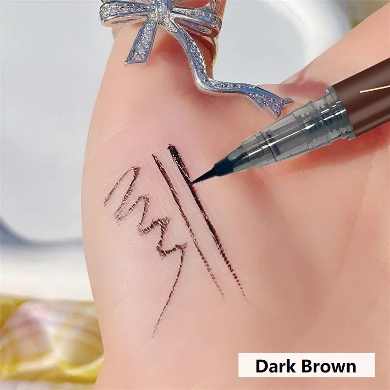 Ultra-fine ultra-fine eyebrow pencil waterproof professional sweat-proof liquid eyeliner Eyebrow dual-purpose durable makeup 