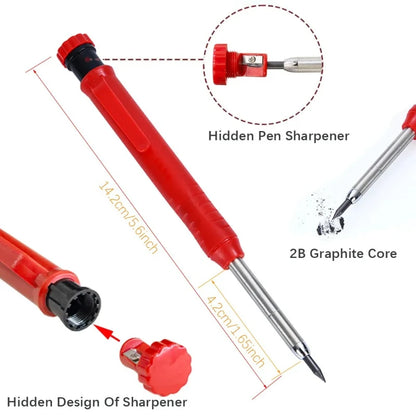 Woodworking Pencil Card and Refill Deep Hole Marking and Drawing with 2.8mm Reliable and Durable Lead for Carpenters Engineer