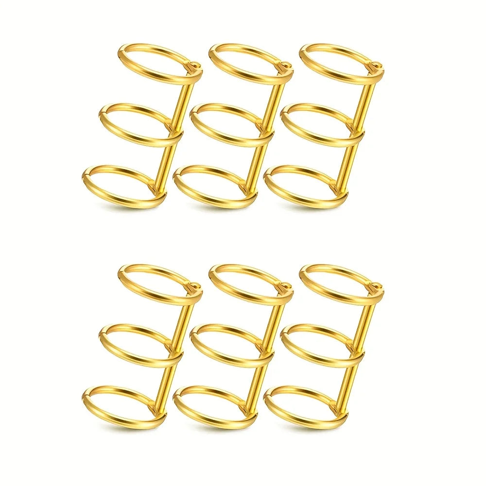 2-6Pcs Binding Book Rings 3 Ring Metal Loose Leaf Binders Book Rings Snap on Index Card Binder for Photo and Paper Organizati