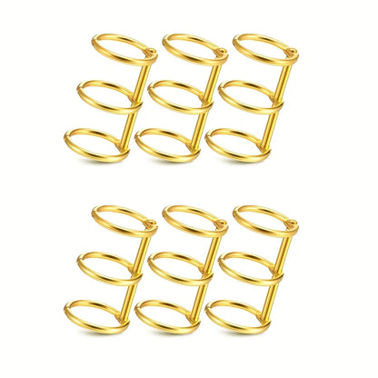 2-6Pcs Binding Book Rings 3 Ring Metal Loose Leaf Binders Book Rings Snap on Index Card Binder for Photo and Paper Organizati