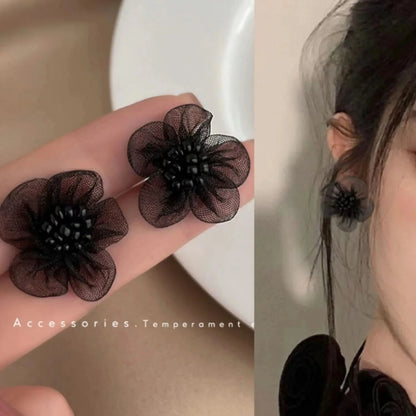 New Fashion Sweet Design Spring/Summer Blue Pink Enamel Flower Light Luxury High End Earrings Party Gifts for Women Jewelry