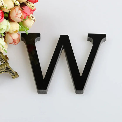 26 Letters DIY 3D Mirror Acrylic Wall Sticker Ornaments Black English Alphabet Decals Home Decor Wall Art Mural Party Decorat