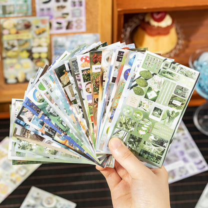 20 Pcs Die cut Stickers book Retro Cartoon Decorative handmade Scrapbooking supplies Diary Sticker Japanese Stationery Sticke