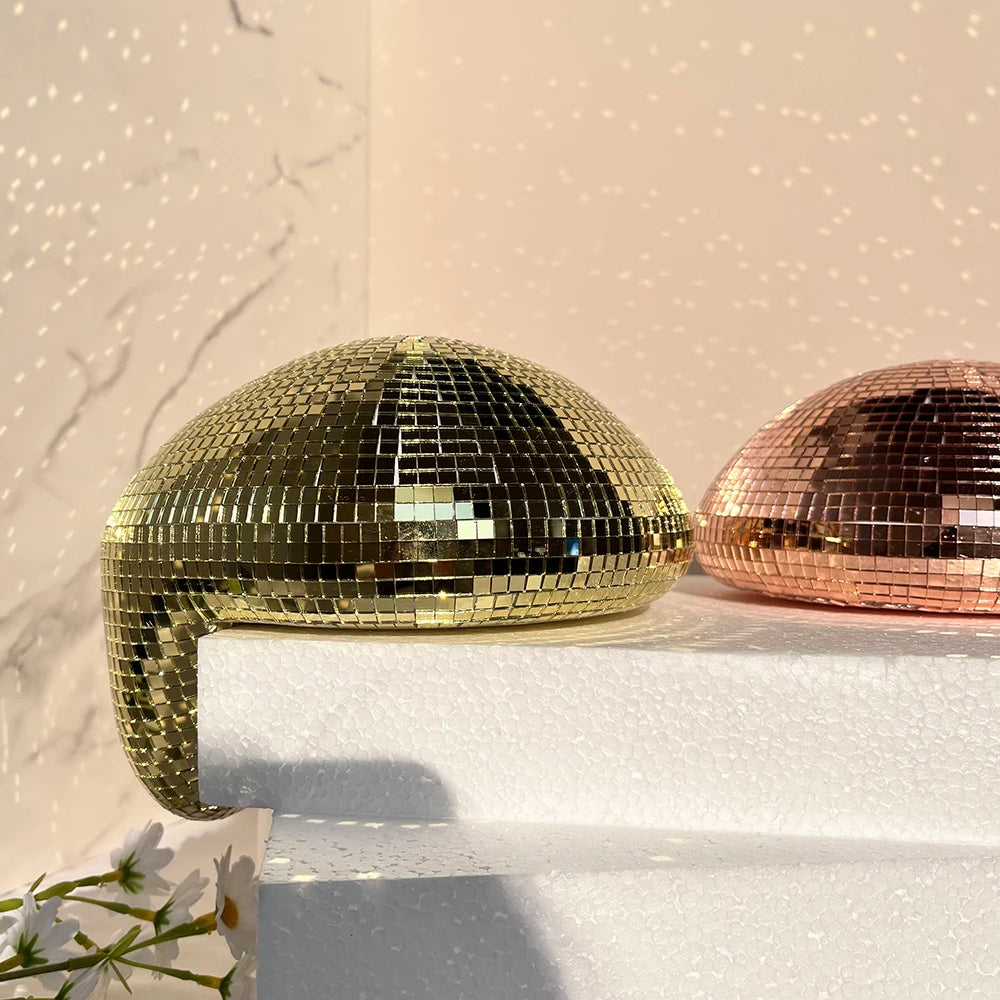 Melted Disco Ball Mirror Reflective Funky Modern Home Decor Handmade Aesthetic Room Decor Melting Mirror Ball For Table Shelf