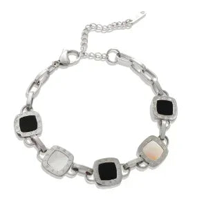 Stainless Steel Heart-shaped Ladies Elegant Bracelet For Women Crystal Bangle - F9 Silver