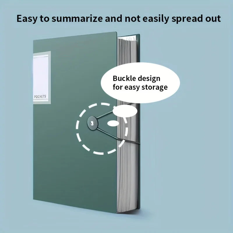 Back-to-School 60-Pocket A4 Folder Durable PP Material Ideal for Organizing Papers Home School Office Storage Waterproof Book