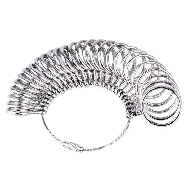 Metal Ring Sizer Measuring Tool Set Gauge Mandrel Stick Finger Tool Jewelry Making Equipments Accessories - A