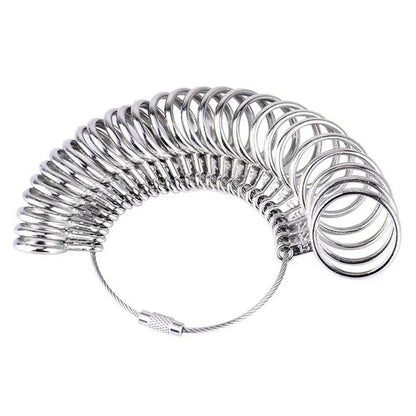 Metal Ring Sizer Measuring Tool Set Gauge Mandrel Stick Finger Tool Jewelry Making Equipments Accessories - A