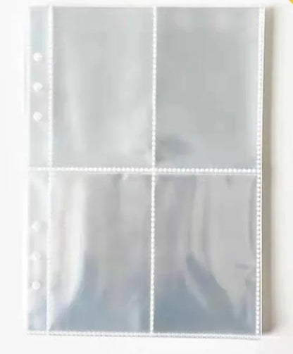 A5 White Blue DIY Binder Photocards Collect Book Diary Agenda Planner DIY Cover Album Stationery - 10pcs 4grid