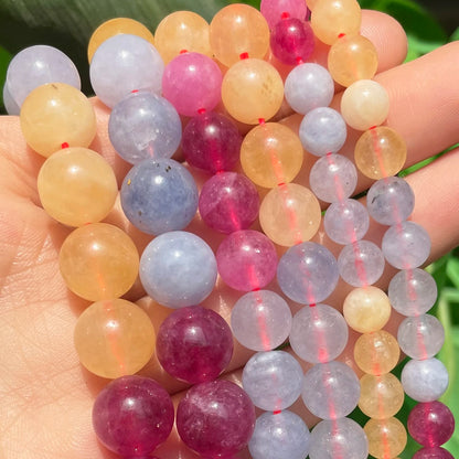 Natural Stone Dark Blue Chalcedony Jades Beads Round Loose Spacer Beads For Jewelry Making 4/6/8/10/12mm DIY Handmade Bracele