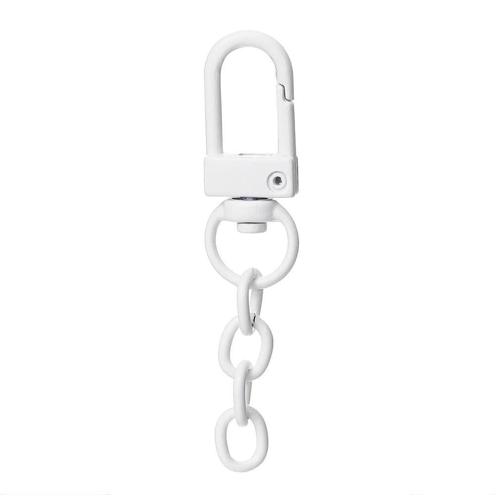 10pcs/lot Keyring Lobster Clasp Spring Buckle With Chains Colored Keychains For DIY Jewelry Making Key Ring Hooks Bags Buckle