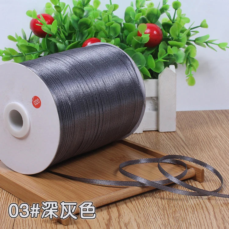 New (10meters/lot) 3mm Satin Ribbons For Craft Sewing Fabric Christmas Wedding Supplies Party Decoration Gift Wrap DIY Handma