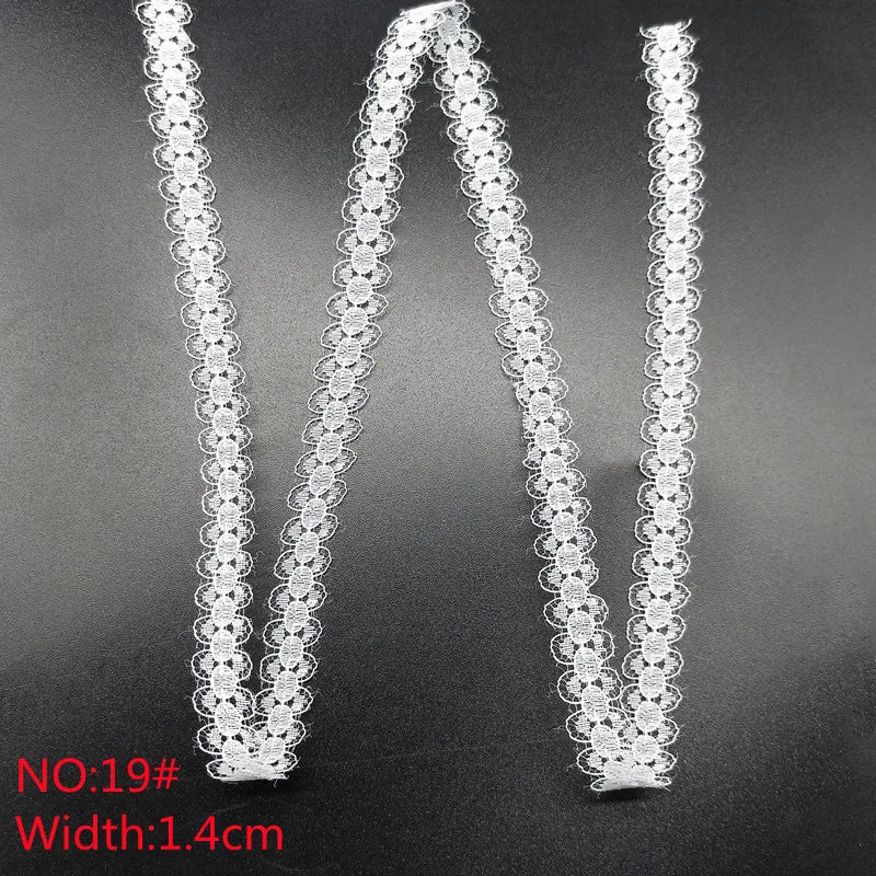10 Yards 38 Kinds of White Lace Ribbon African Lace Fabric DIY Webbing Decoration Gifts Packing Sewing Clothes Material Craft