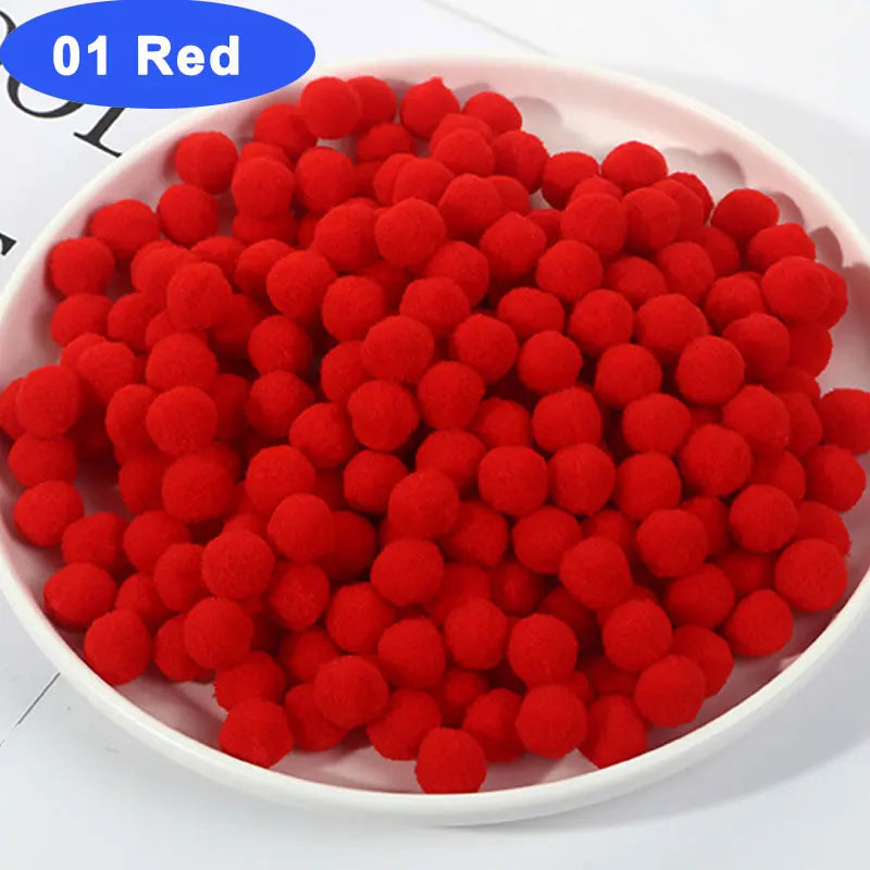 30-300Pcs Soft Pom Poms Fluffy Balls Pompon Mixed 40Colors Pompom Fur Ball for Kids DIY Craft Wedding Decor 8/10/15/20/25/30m