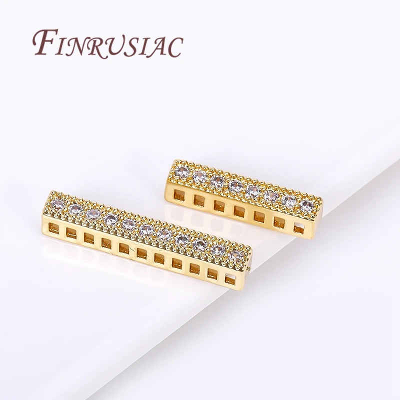 18K Gold Plated Spacer Bar Separators,For Bracelets Accessories DIY Jewelry Making Supplies,Bead Separators,Necklace Findings