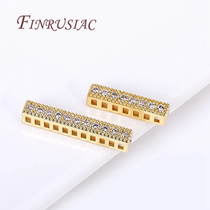 18K Gold Plated Spacer Bar Separators,For Bracelets Accessories DIY Jewelry Making Supplies,Bead Separators,Necklace Findings