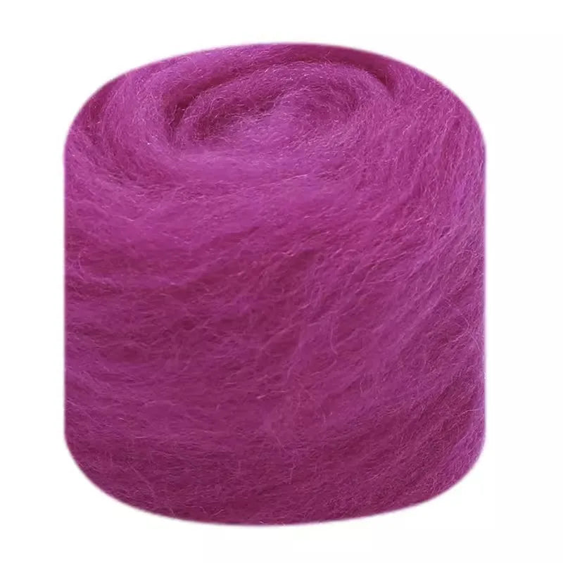 Needle Felting Wool Fibre Wool Roving for DIY Craft Materials, Needle Felt Roving Fabric Felt Craft Toys Handmade Felting Cra