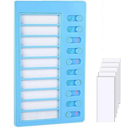 1 pcs Kids Chore Chart with 5 pcs Blank Card,Plastic Checklist Board with Detachable Cardstock to Do List for Routine Plannin