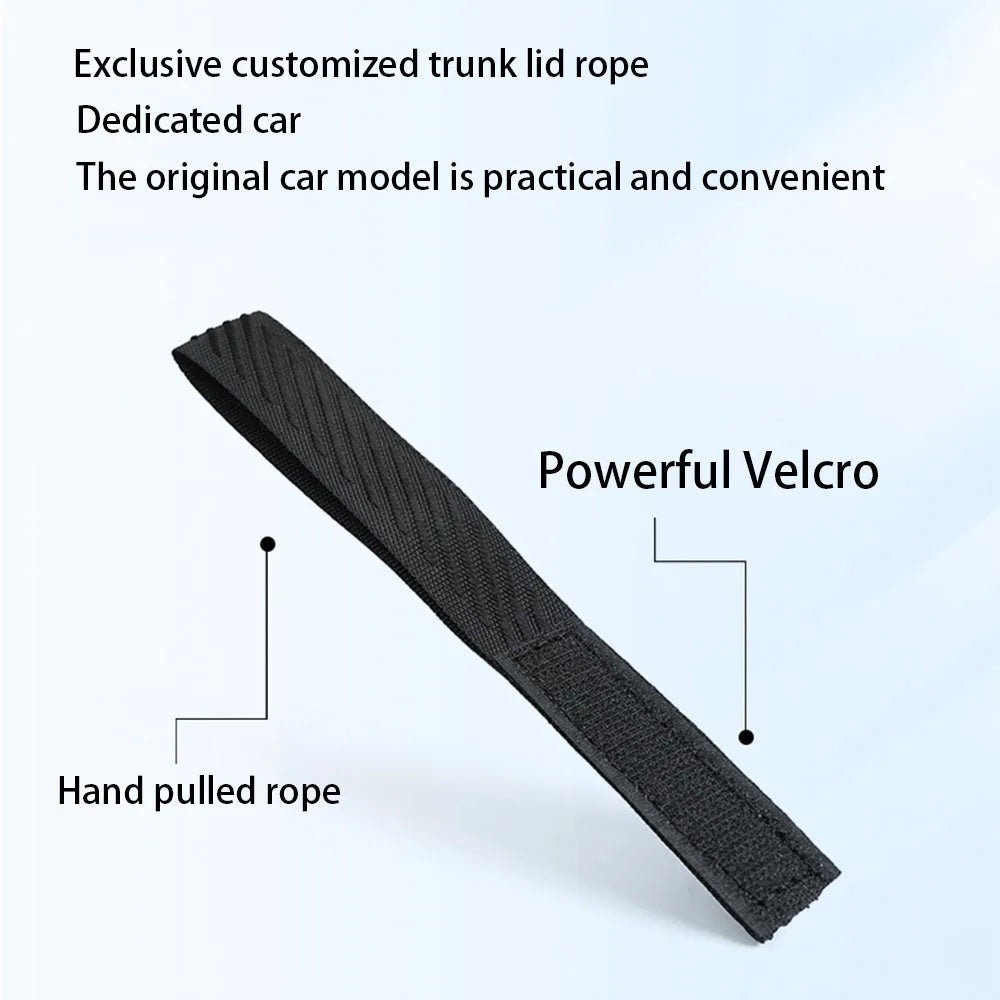 For Tesla Model Y Rear Trunk Rope DrawString Open Tail Box Cover Handle Pull Strap Car Organizer Accessories Mat Protection P