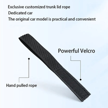 For Tesla Model Y Rear Trunk Rope DrawString Open Tail Box Cover Handle Pull Strap Car Organizer Accessories Mat Protection P