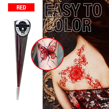 Henna Temporary Tattoo Non-Toxic Cone Body Paint Brown Tattoo Paste Waterproof Body Art Cream For Skin Decoration Festival Bo