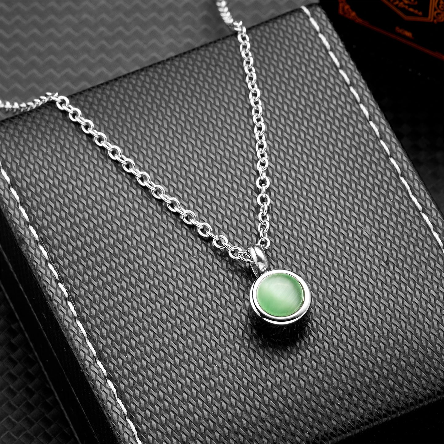 Stainless Steel Birthstone Pendant Necklace - Cremation Ashes Jewelry with Colorful Gemstones, Keepsake Memorial for Human As