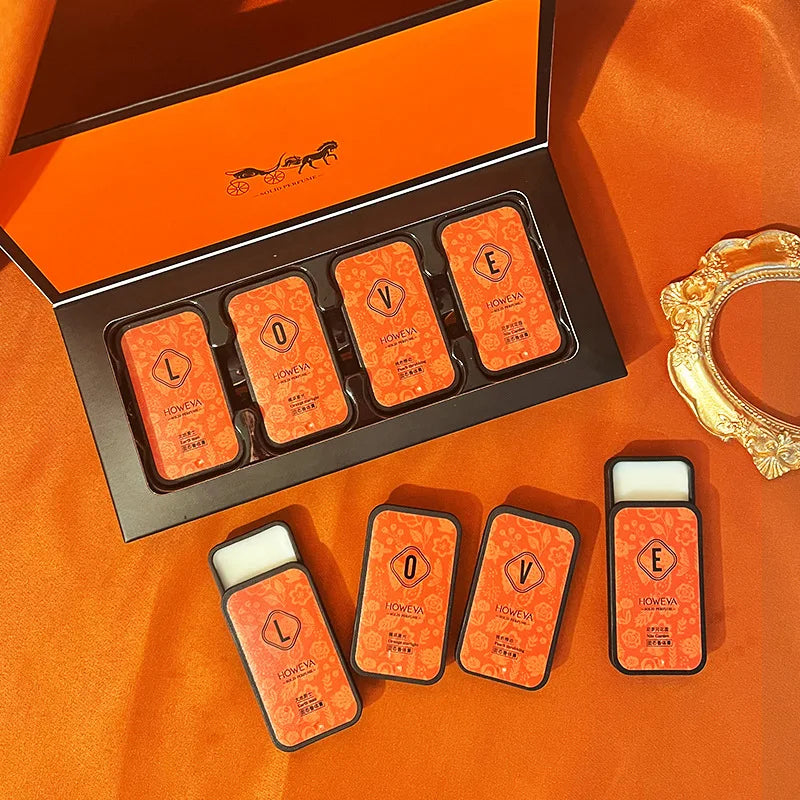 4pcs Solid Perfume Set, Floral and Fruity Fragrance, Long-lasting Fragrance, Light fragrance and Portable, Idea for Gift /Dai