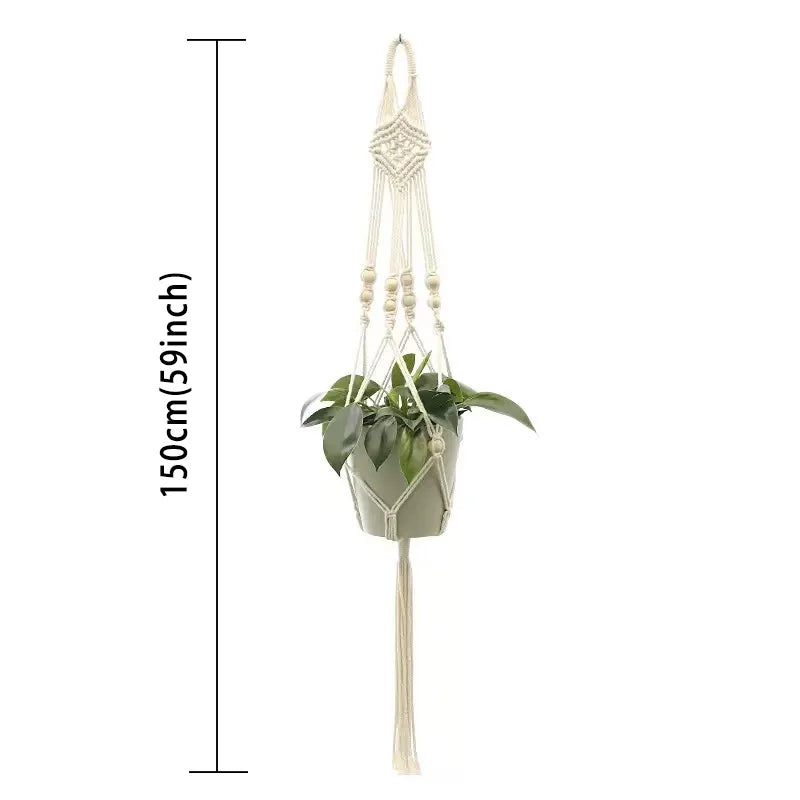 Hanging Plant Handmade Macrame Plant Hanger Flower Pot Planter Hanger Wall Decor Courtyard Garden Hanging Planter Hanging Bas
