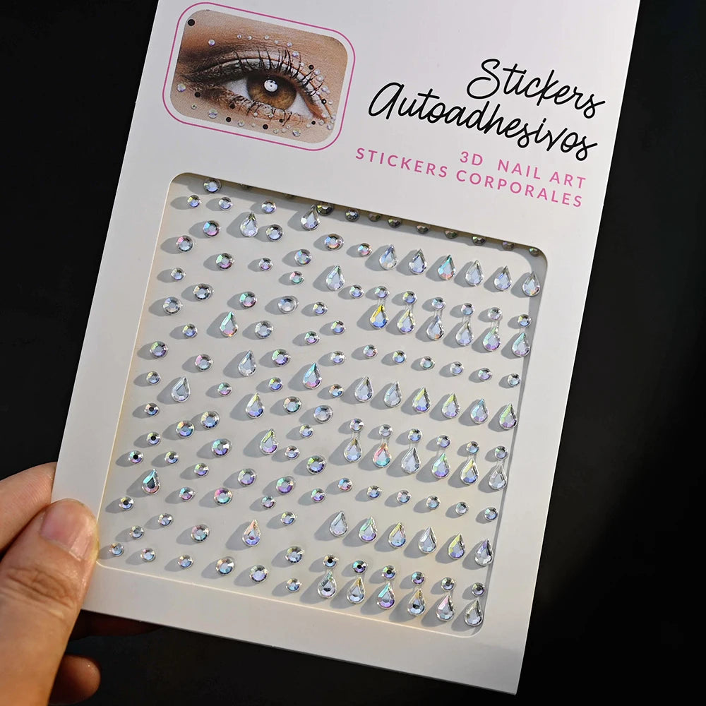 Stickers On The Face Rhinestone DIY Eyes Face Self Adhesive Temporary Tattoo For Makeup Party Festival Face Jewels Diamonds G