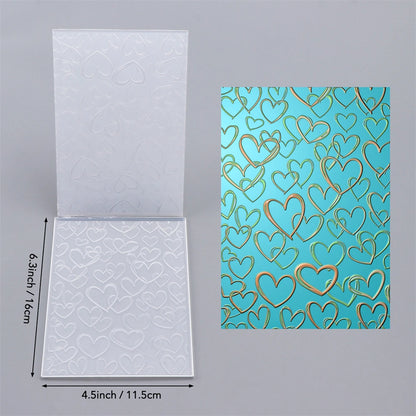 Various Love Heart 3D Embossing Folder for DIY Scrapbooking Valentine's Day Theme Paper Card Crafting Stencil 2025 - White (S