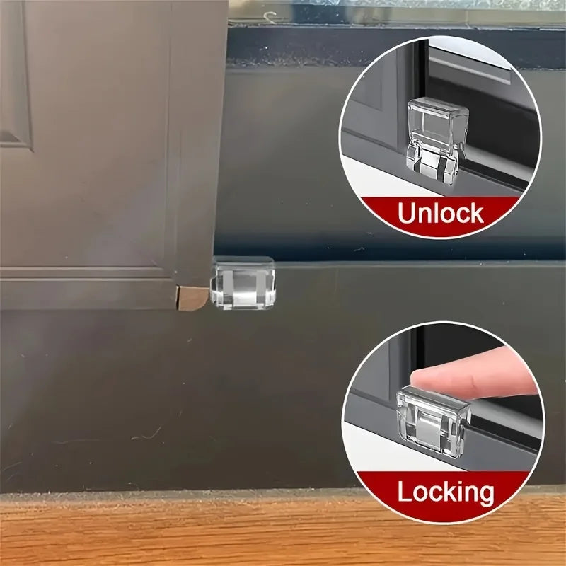 6-Piece Heavy-Duty Sliding Window Lock, Screen Fixing Clip, Window Rail Fixing Safety Clip, Screen Window and Door Safety Plu